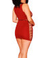 Фото #2 товара Tinsley Chevron Plus Size Mesh Seamless High Neck Mini Dress