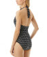 Michael Kors Dot V-Neck Tie Back Halter One-Piece Swimsuit Black Size 10