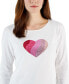 ფოტო #3 პროდუქტის Women's Gem Heart Graphic Pullover Top, Created for Macy's