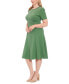 ფოტო #2 პროდუქტის Women's Puff-Sleeve Tab-Detail Fit & Flare Dress