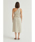 Women's Aura One Shoulder Flax Linen Midi Dress