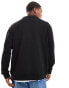 Фото #7 товара ASOS DESIGN long sleeved polo shirt with quarter zip in black