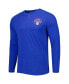 Men's Heathered Royal Philadelphia 76ers Left Chest Henley Raglan Long Sleeve T-shirt