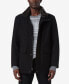 ფოტო #1 პროდუქტის Men's Brooks Melton Wool Car Coat with Faux Fur Collar