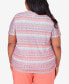 Фото #2 товара Plus Size Neptune Beach Textured Stripe Top with Side Ruching