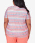 ფოტო #2 პროდუქტის Plus Size Neptune Beach Textured Stripe Top with Side Ruching