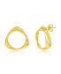 Gold Plated Over Sterling Silver High Polished Twist Triangle Earrings