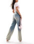 River Island relaxed straight ombre jean in lightwash blue