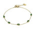Фото #1 товара Gold-plated steel bracelet with green zircons EWB23051G