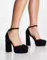 ASOS DESIGN Wide Fit Priority platform high block heeled shoes in black