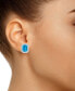 ფოტო #2 პროდუქტის Topaz (4 ct. t.w.) and Diamond (3/8 ct. t.w.) Halo Stud Earrings in 14K White Gold