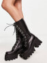 Lamoda Get Paid eyelet boots in matte black