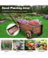 Wooden Wagon Planter Box with Wheels Handles and Drainage Hole-Rustic Brown