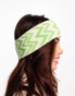 Daisy Street chevron knitted headband in green