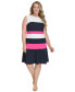 ფოტო #1 პროდუქტის Plus Size Colorblocked Fit & Flare Dress