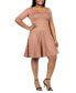 ფოტო #2 პროდუქტის Plus Size Knee Length Dress