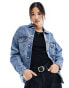 Cotton On oversized denim jacket in vintage wash blue OFFSHORE-BLAU, 42 - фото #1