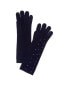 Portolano Crystal Hot Fix Cashmere Tech Gloves Women's Blue