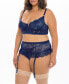 Фото #3 товара Plus Size Underwire Bra with Matching High-Waist Garter Belt and G-String, 3 Piece