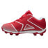 Фото #2 товара Athletic Works Youth Unisex Kids Baseball Cleats 10 Red Lace-Up Hook & Loop