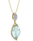 ფოტო #2 პროდუქტის Green Quartz (3-3/8 ct. t.w.) & Diamond (1/20 ct. t.w.) Briolette 18" Pendant Necklace in 14k Gold