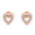 Фото #2 товара charming bronze earrings with zircons Hearts EA573R
