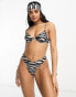 Фото #4 товара South Beach mix & match underwire bikini top in zebra print