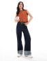 Фото #3 товара ASOS DESIGN ribbed wide shoulder boxy cropped waistcoat in rust