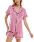 ფოტო #9 პროდუქტის Women's 2-Pc. Printed Short Pajamas Set