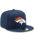 ფოტო #3 პროდუქტის Men's Navy Denver Broncos Omaha 59FIFTY Fitted Hat