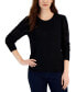 Petite Pointelle Pattern Sleeve Sweater, Created for Macy's