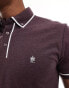 French Connection piping polo in burgundy melange