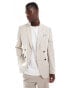 Фото #1 товара Ben Sherman double breasted suit jacket in beige