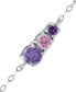 ფოტო #3 პროდუქტის Purple Cubic Zirconia Graduating Three Stone Chain Ankle Bracelet in Sterling Silver, Created for Macy's
