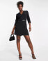 Фото #2 товара Morgan wrap front blazer dress with buckle detail in black