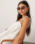 Фото #3 товара ASOS EDITION embroidered cami hanky hem midi dress in white