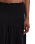 ASOS DESIGN shirred waist low rise maxi skirt in black Черный, 42 - фото #5