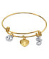 ფოტო #9 პროდუქტის 14K Gold-Dipped Heart and Initial Crystal Charm Bracelet