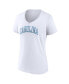 ფოტო #3 პროდუქტის Women's White North Carolina Tar Heels Basic Arch V-Neck T-shirt