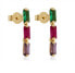 Decent gold earrings with colored zircons 14/219.501/3COM-S