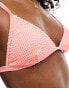 Miss Selfridge crinkle triangle bikini top in neon pink