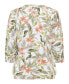 Фото #2 товара Women's Cotton Blend 3/4 Sleeve Tropic Jungle Print T-Shirt containing TENCEL[TM] Modal
