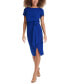 ფოტო #1 პროდუქტის Women's Tulip-Sleeve Tie-Waist Sheath Dress