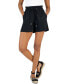 Фото #1 товара Women's Linen High-Rise Drawstring Shorts, Created for Macy's