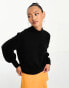 & Other Stories mock neck jumper in black