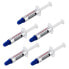 StarTech.com Thermal Paste - Pack of 5 Re-sealable Syringes (1.5g / each) - Metal Oxide Compound - CPU Heat Sink Thermal Grease Paste - Thermal paste - 3.07 W/m·K - Carbon - Metal oxide - Silicone - Blue - Silver - White - 0.12 °C/W - 1.7 g/cm³