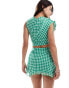 ASOS DESIGN co-ord seam detail flippy mini skirt in green gingham Grünes Karomuster, 44 - фото #5