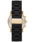 Women's Runway Quartz Chronograph Gold-Tone Stainless Steel and Black Silicone Watch 38mm