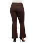 ფოტო #3 პროდუქტის Plus Size Bell Bottom Foldover Waist Pants