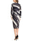 Фото #2 товара Women's Printed Bell-Sleeve Sheath Dress